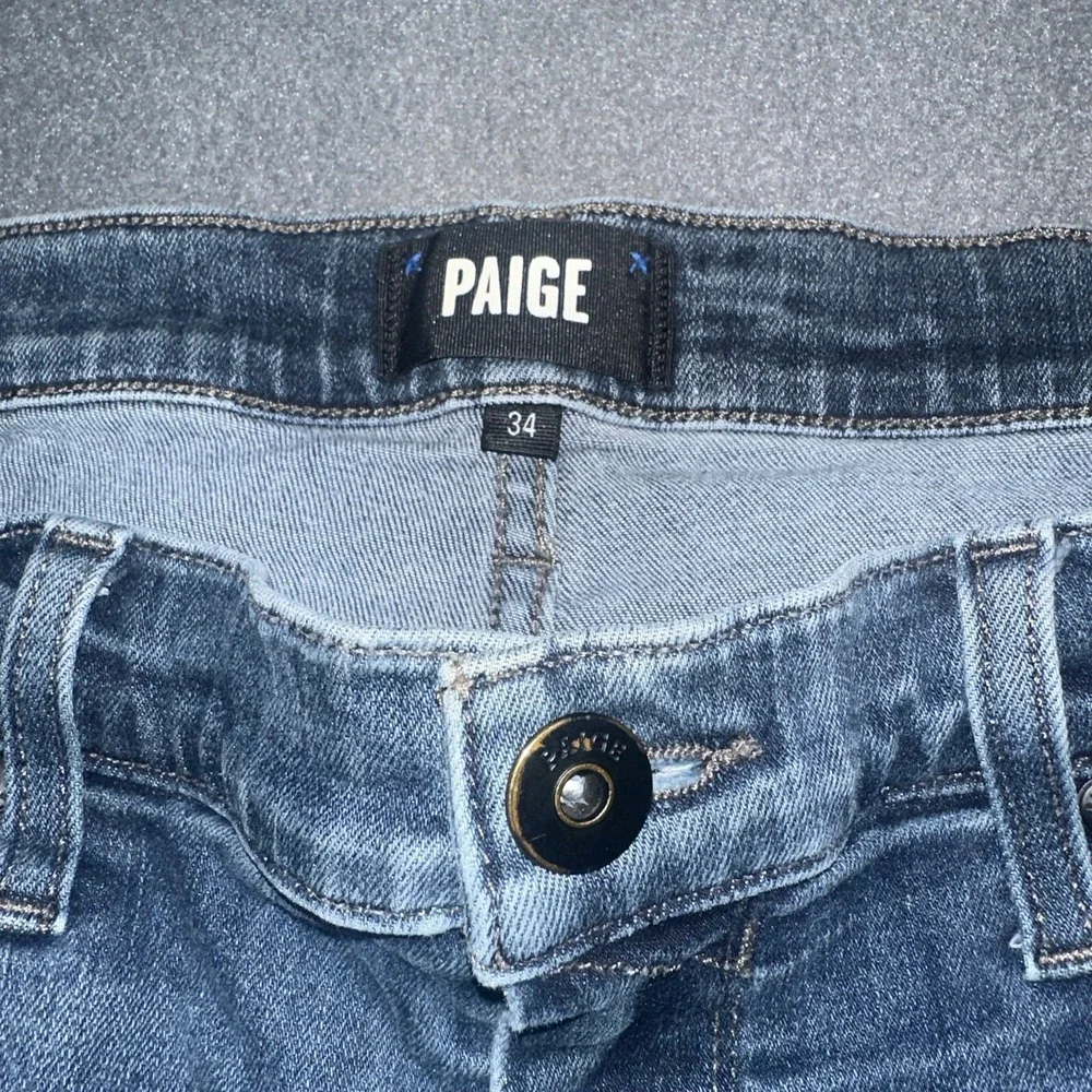 Men's Paige Federal Slim Straight Jeans Graham Dark Blue Size 34 (Measure 34x27)